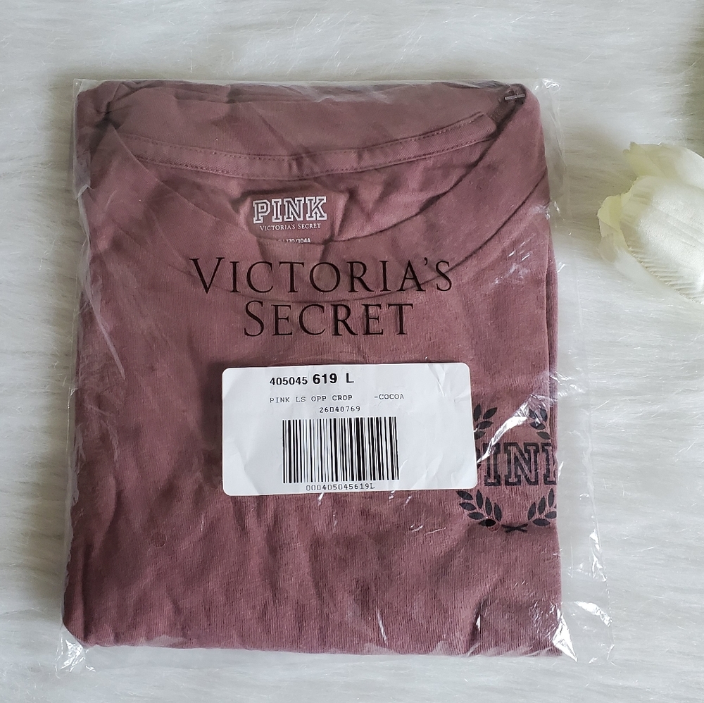 Size L PINK VICTORIA'S SECRET CROP TOP - Picture 3 of 4
